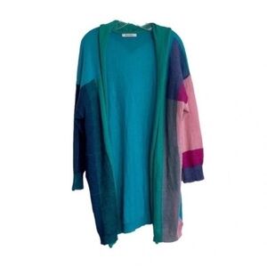 Aldomartins Anthropologie Color Block Sweater Cardigan Wool Mohair Blend